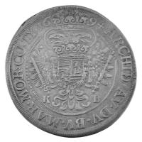 1694K-B 1/2 Tallér Ag "I. Lipót" Körmöcbánya (14,03g) T:VF javított fülnyom? / Hungary 169...