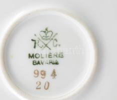 Moliére Bavaria pralinékínáló szett. Tál + 5 darab kistál. Jelzett, kis kopással, d: 10-15 cm