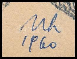 Ujváry Lajos (1925-2006): Női akt, 1960. Akvarell, ceruza, papír, jelzett. 30,5x17 cm