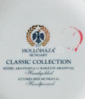 Hollóházi Viktória mintás áttört tálka, Kézzel festett, jelzett, hibátlan d: 10 cm