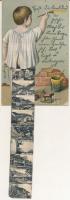 1911 Karlovy Vary, Karlsbad; leporellocard with 10 pictures. Little boy is painting, toy. WSSB litho...