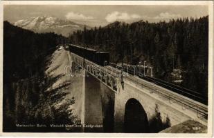 Mariazellererbahn, Viadukt über den Eselgraben / railway viaduct, train (fl)