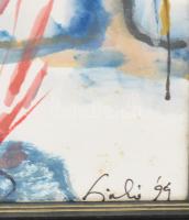 Sinkó István (1951-): Lávazongora tűzesőben, 1999. Vegyes technika, papír, jelezve jobbra lent, háto...