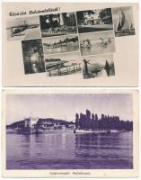 5 db RÉGI magyar város képeslap vegyes minőségben: Balaton déli part, Balatonmáriafürdő, Balatonszár...