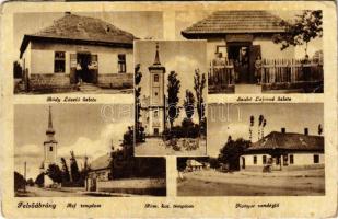 Felsőábrány (Bükkábrány), Református templom, Római katolikus templom, Kanyar vendéglő, étterem, Bódy László üzlete, Szabó Lajosné üzlete (EK)