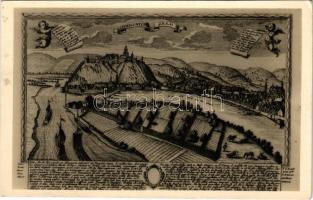 1941 Esztergom, a XVIII. században. Werner F. B. eredeti metszete a Magyar Történelmi Képcsarnokban (EK)