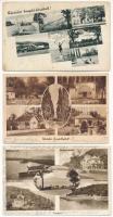 Fonyód - 7 db régi képeslap vegyes minőségben (Balatoni gőzhajók, kikötő, vasútállomás)
