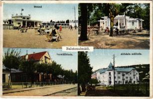 1941 Balatonalmádi, Strand, kávéház, vasútállomás, Abbázia szálloda (EK)