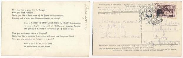 Világifjúsági Találkozó - 4 db modern magyar propaganda képeslap emlékbélyegzésekkel