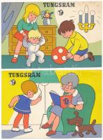 Tungsram izzó - 4 db MODERN magyar postatiszta reklám képeslap