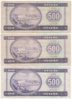 1975-1980. 500Ft (3x) T:F közte szép papír