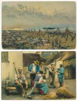 24 db RÉGI Stengel litho művész képeslap vegyes minőségben / 24 pre-1945 Stengel litho art postcards in mixed quality