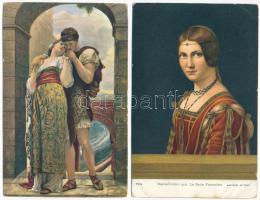 24 db RÉGI Stengel litho művész képeslap vegyes minőségben / 24 pre-1945 Stengel litho art postcards...