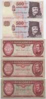 1968-1975-1989. 100Ft (3xklf) + 2006. 500Ft "A forradalom 50. évfordulója 1956. október 23." "EB","EC (2xklf) T:VG,F