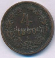 Ausztria 1860A 4kr Cu T:XF patina, kis ph Austria 1860A 4 Kreuzer Cu C:XF patina, small edge error Krause KM#2194