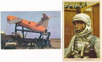 5 db MODERN űrhajós képeslap: Amerikai űrrepülés / 5 modern American astronauts and spaceshuttle mot...