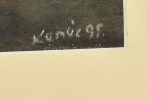 Kenéz Ágnes (1944-): Krisztus. Pasztell, papír, jelezve jobbra lent, paszpartu hátoldalán pecséttel ...