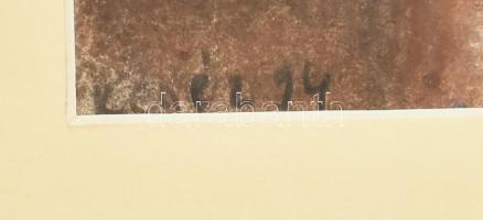 Kenéz Ágnes (1944-): Női akt. Pasztell, papír, jelezve balra lent, paszpartu hátoldalán pecséttel je...