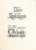 Dürer Apokalipszis. Bp., 1988, Képzőművészeti Kiadó. Nagy méretű, Dürer metszeteinek reprodukciót tartalmazó könyv. Kiadói papírkötés, a gerincen szakadásokkal, kiadói tok nélkül, 48x34 cm.