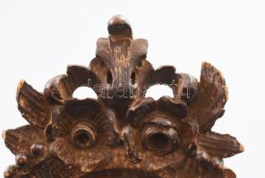 Régi faragott fa tükör, sérülésekkel 36 cm