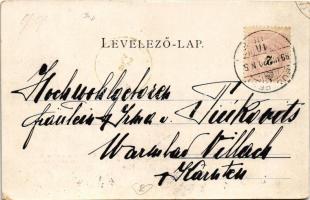 1899 (Vorläufer) Budapest, Ferenc József híd, Gellért tér és Gellérthegy teljesen beépítetlen (kopot...