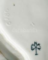 Ens porcelán rózsa. Kézzel festett, jelzett, minimális lepattanással 16 cm