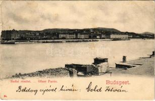 1905 Budapest I. Budai részlet, partszakasz a Margit híd előtt (EB)