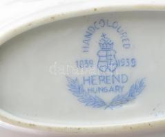 Herendi fácán mintás porcelán tálka. Kézzel festett, jelzett, kis kopással 10x6 cm