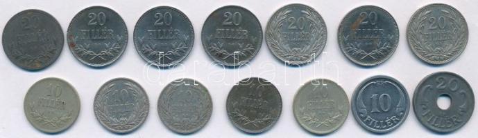 14db-os korona fillér és pengő fillér tétel T:AU-VF