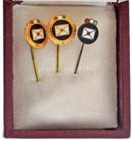 3db-os postai törzsgárda jelvénytétel tokban T:UNC,AU