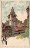 Paris 1900 Exhibition swiss village litho s: L. Trinquier Trianon