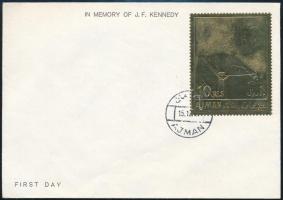 1967 John F. Kennedy aranyfóliás bélyeg FDC-n Mi 208
