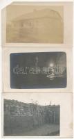 3 db I. világháborús katonai fotólap, az egyiken sarokhiánnyal, 14x8,5 cm