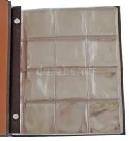 Berakó album 9db műanyag berakólappal, nagyobb méretű érmék számára, összesen 104db férőhellyel, has...