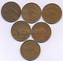 Ausztrália 1942-1952. 1p bronz "VI. György" (6db) T:XF,VF
Australia 1942-1952. 1 Penny br...