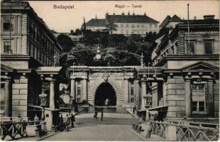 Budapest I. Alagút (az alagút előtti épületek és a hídfők vámépületei már nem léteznek). "Taussig" 73. 1918/21.