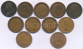 Nagy-Britannia 1898-1967. 1p bronz (11db, 9xklf) T:AU-VG United Kingdom 1898-1967. 1 Penny bronze (11pcs, 9xdiff) C:AU-VG