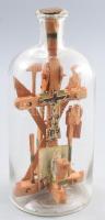 Türelemüveg kálváriajelenettel, m: 22 cm