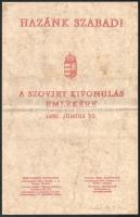 1991 Hazánk szabad! A szovjet kivonulás emlékére, 1991. június 30. Többnyelvű prospektus, hajtva, 2 sztl. lev.