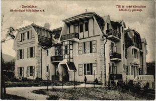 1911 Budapest II. Orvvadász hűvösvölgyi üdülőtelep r.t., téli és nyári klimatikus üdülőhely penziója (fl)