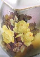 cca 1930, 4 darab art deco porcelán: fémszerelékes ovális tál fülek nélkül, fémszerelékes cukortartó...