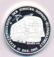 2002. "Sopron-Szombathely vonal villamosítása" fém emlékérem (42,5mm) T:PP