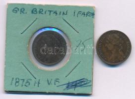 Nagy-Britannia 1875. 1f bronz &quot;Viktória&quot; (2x) T:VF United Kingdom 1875. Farthing bronze &quot;Victoria&quot; (2x) C:VF Krause KM#753