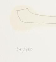 Mark (Márkus), Anna (1928-): Kompozíció. Szitanyomat, papír, jelzett, számozott (49/100). 38×25 cm