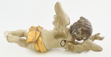 Puttó. cca XIX. sz., feltételezhetően magyar szobrász, faragott fa, átfestve, kopásokkal, m: 54 cm