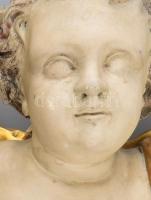 Puttó. cca XIX. sz., feltételezhetően magyar szobrász, faragott fa, átfestve, kopásokkal, m: 51 cm