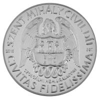 Soltra E. Tamás 2016. Szent Mihály Civil Díj peremen jelzett Ag emlékérem (100,57g/0.925/60mm) T:PP Csak 20db! / Hungary 2016. St. Michael Civil Award Ag commemorative medallion hallmarked on the edge. Sign.: Tamás E. Soltra (100,57g/0.925/60mm) C:PP Only 20pcs!