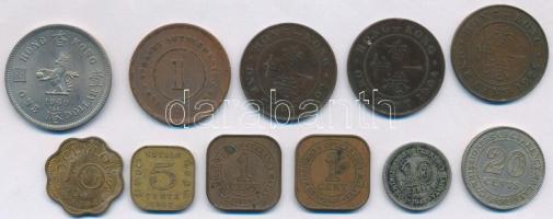 11db-os vegyes brit gyarmati érmetétel, közte Hongkong, Ceylon, Malaya T:XF-F
11pcs mixed British c...