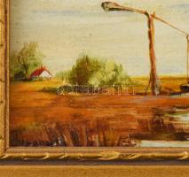 Thernai András (-): Táj. Olaj, fa. Jelzett. Dekoratív fakeretben. 13x18 cm