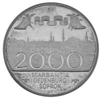 Soltra E. Tamás 2000. "Civitas Fidelissima / Sopron" peremen jelzett Ag emlékérem dísztokb...